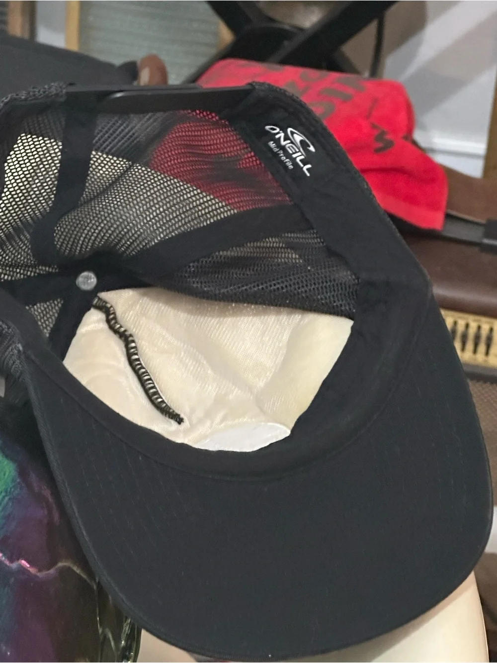 NWOT O'Neill Black Trucker Snapback Hat with Logo Patch